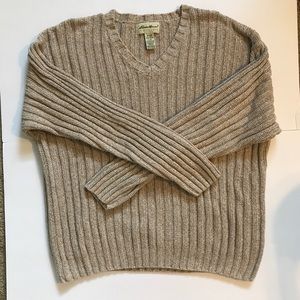 Vintage Eddie Bauer Men’s Beige Cotton Sweater L